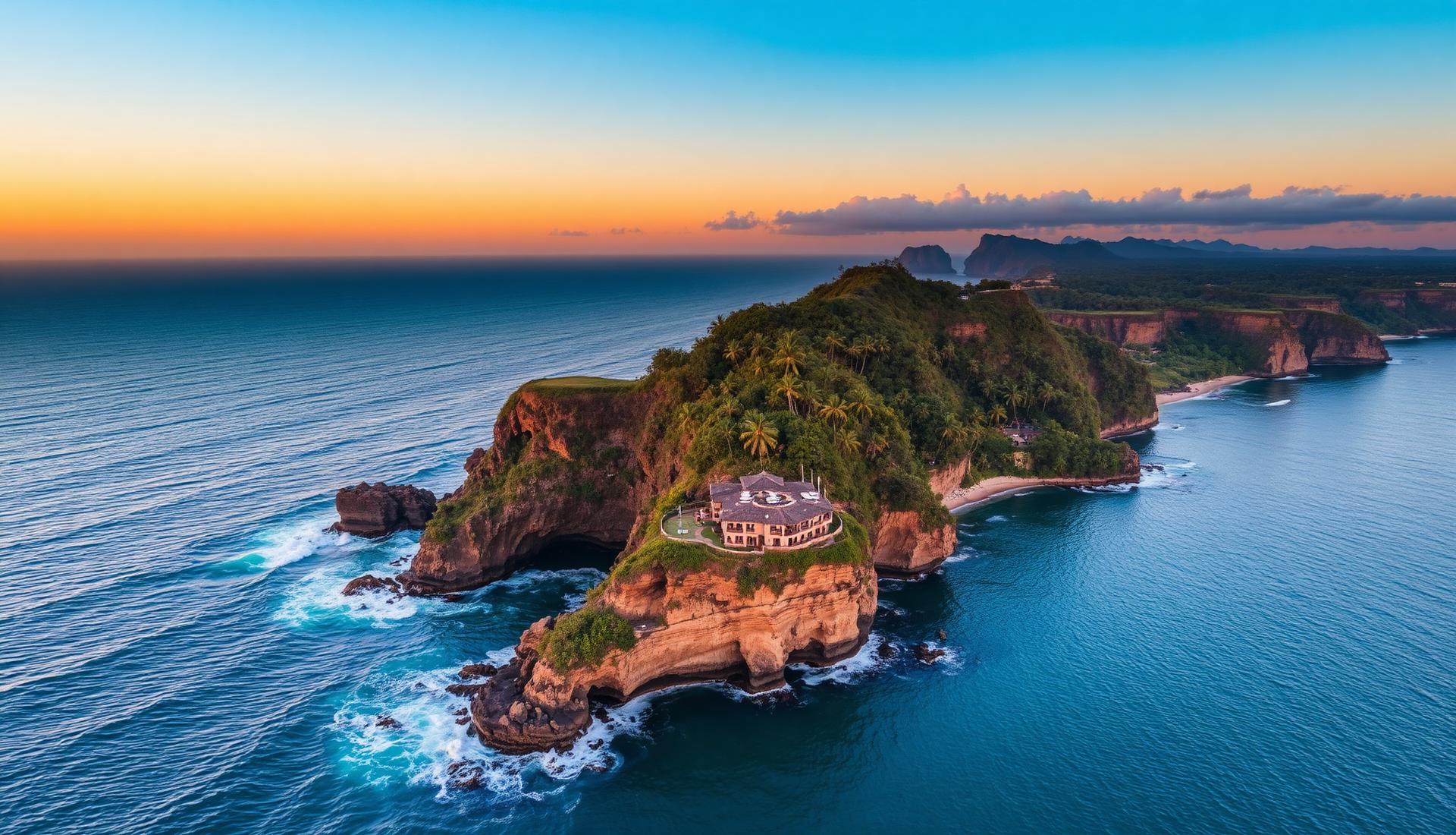Côte de Bali au coucher du soleil